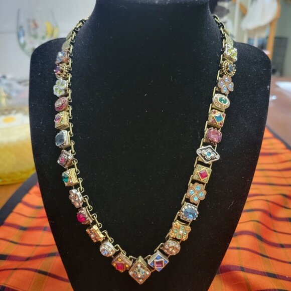 Unique Rare Victorian Renaissance Brass Book Chain Necklace - Picture 7 of 10